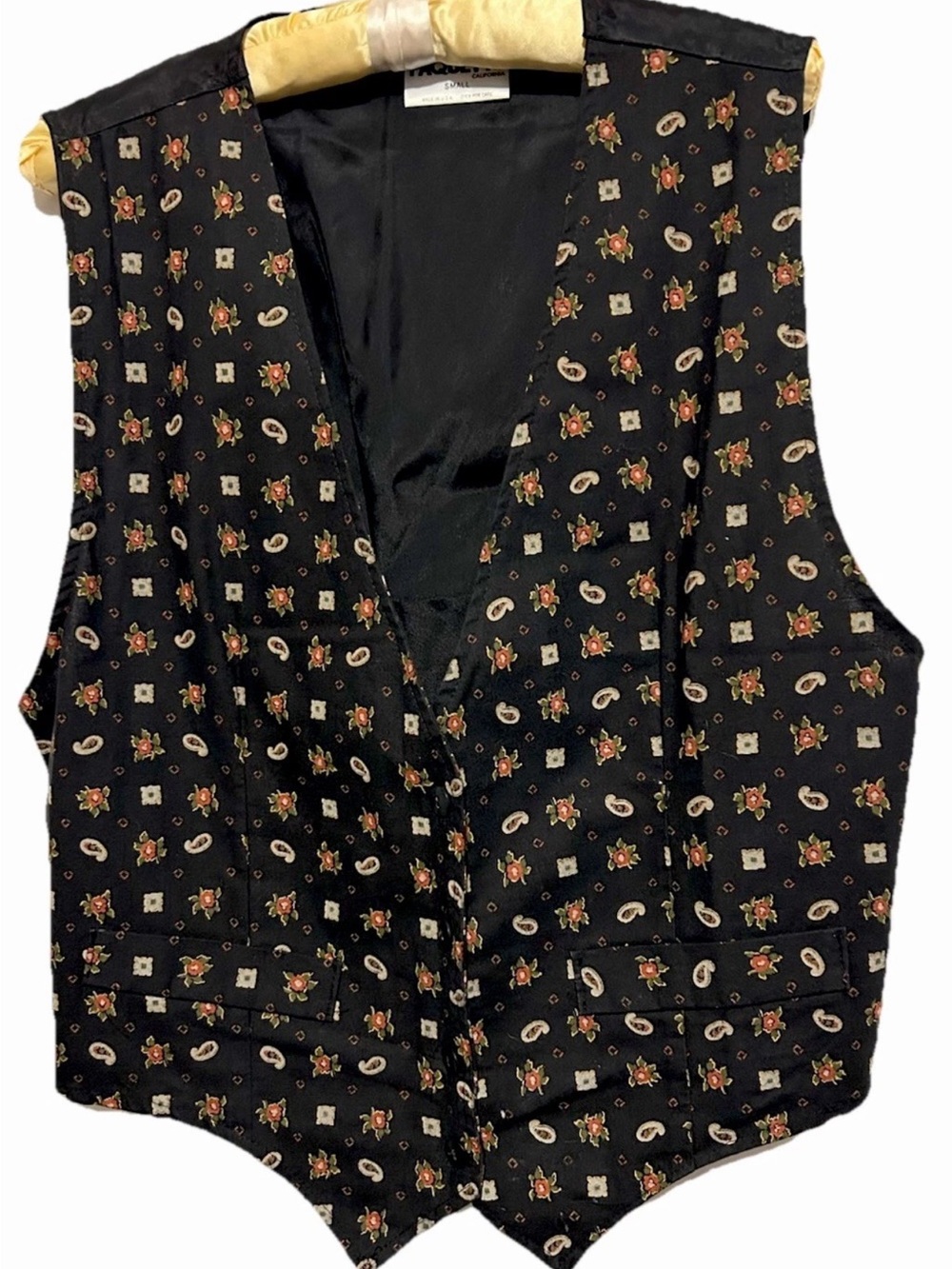 Ms Paquette Vest S Vintage Y2K Paisley Floral Whimsigoth Dark Fairy Waistcoat